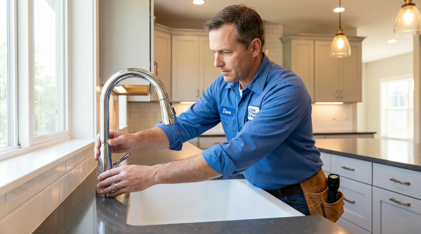 Kitchen faucet installation by Johns Plumbing LLC in Crosby